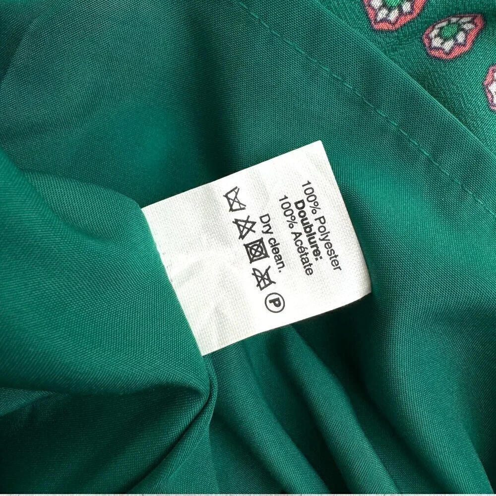 J CREW Factory Gallery Green Medallion Pink Paisley Preppy Shift A Line Dress 4